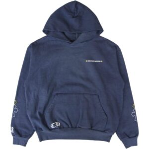 Chrome Hearts Blue Drake Certified Chrome Hand Dyed Hoodies Blue