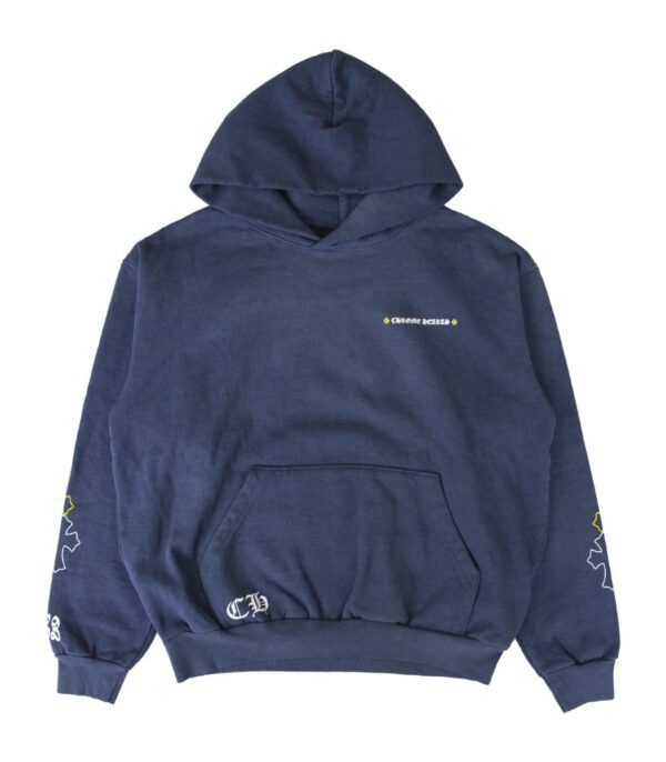 Chrome Hearts Blue Drake Certified Chrome Hand Dyed Hoodies Blue