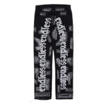 Firmranch Letter Embroidery Street Broken Hole Pant