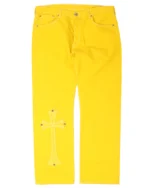 Yellow Crome Hearts Different Cross Patch Jeans