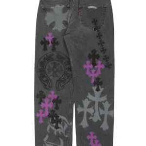 Exclusive Crome Hearts Cross Patch Stencil Jeans